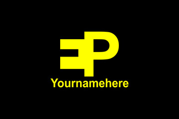 Obraz premium This is a vector image of the EP letter logo suitable for use in logo designs for clothing, shoes, books, printing, stickers, banners, glasses, mukena, textiles, convection, carpets, clothing stores, 