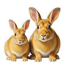 Fototapeta premium Two orange rabbits sitting next to each other