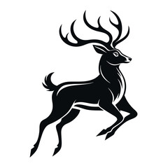 Fototapeta premium Deer silhouette vector illustration