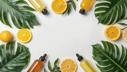 フルーツとボトルのビタミンイメージのフレーム