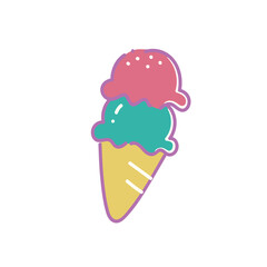 レトロポップなアイスクリームのイラスト