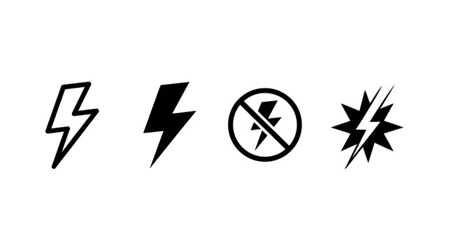 Camera flash light mode icons vector set photography symbols isolated