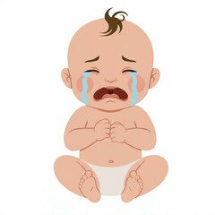 crying baby illustration 