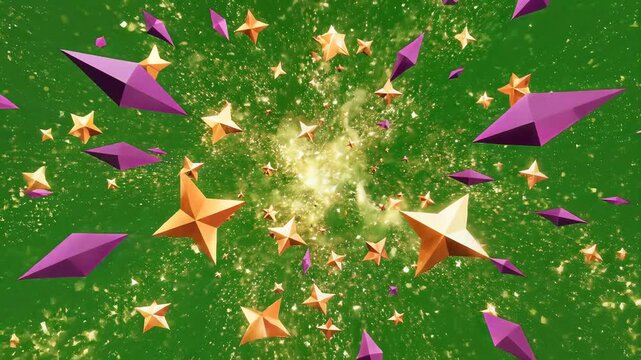 Exploding Starburst with Glitter - Festive Celebration Abstract
