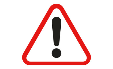 Red Triangle with Black Exclamation Mark Symbol warning