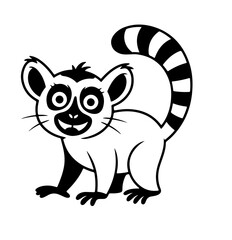 Vector cartoon of cute doodle lemur © Maria