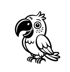 Naklejka premium Vector cartoon of cute doodle parrot