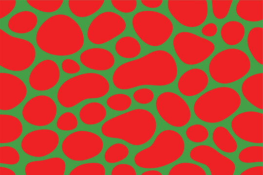 Vibrant festive graphic design seamless pattern with abstract red and green shapes