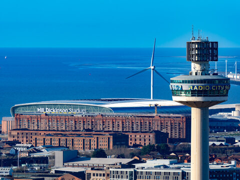 28 Feb 2026 Liverpool - Radio City Tower and Everton Stadium aerial