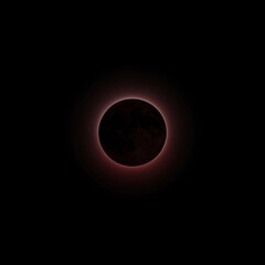 Fototapeta premium Perfect Total Lunar Eclipse Suspended in Absolute Black Void with Razor Clean Composition