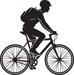 Obraz premium Minimalist Urban Commuter Bicycle Rider Silhouettes for City Transport