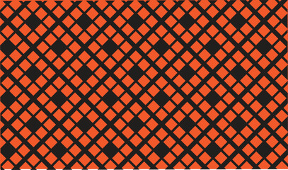 Vibrant orange and black geometric pattern background with repeating diamond shapes for striking abstract designs and modern textures © TREND AND VECTORS