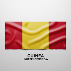Fototapeta premium The flag of Guinea on a white background celebrating Guinea Independence Day isolated on white background