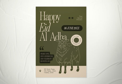 Green Minimal Eid Al Adha Day Flyer