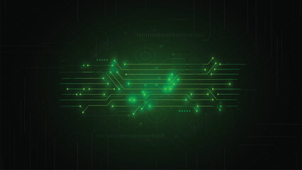 Fototapeta premium Futuristic cyberpunk style green grid background with geometric web patterns and glowing light