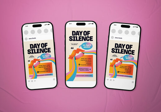 Red Retro Day Of Silence Social Media