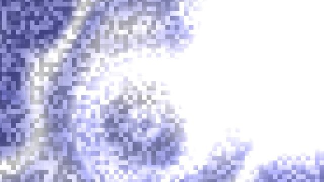 Pixelated blue cloud on white background Animation Motion.