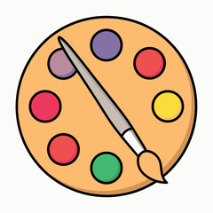 A solo icon of a watercolor artist's palette 