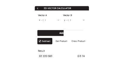 Obraz premium Dark UI Vector Calculator Interface Showcasing Input and Results Layout.