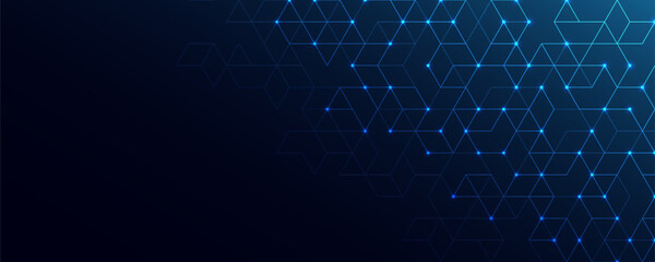 Obraz premium Abstract technology background with a geometric pattern of hexagon shapes. Graphic design element