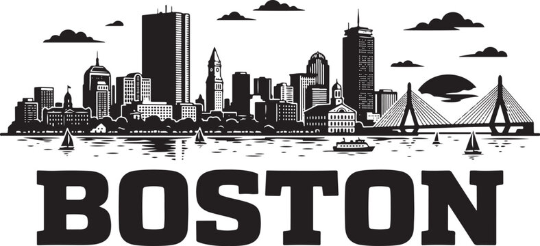 Vibrant Boston cityscape with iconic skyline and waterfront