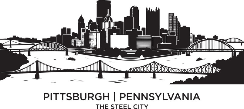 Pittsburgh Pennsylvania cityscape with iconic bridges and skyline
