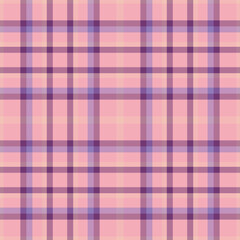 Cosy plaid check pattern, tailor texture textile vector. Ornament tartan background fabric seamless in light and pink colors.