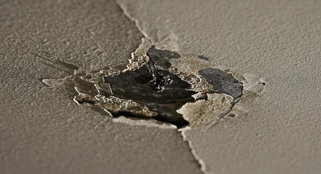 Damaged Ceiling: Textured Close-Up of a Crack
