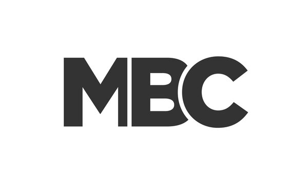 MBC logo design template with strong and modern bold text. Initial based vector logotype featuring simple and minimal typography. Trendy company identity.
