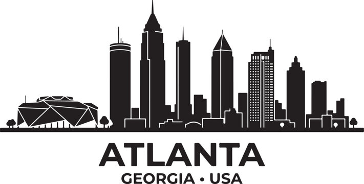 Modern Atlanta city skyline with iconic buildings