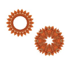 Vibrant orange floral hair accessories with intricate petal designs