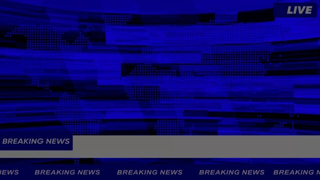 Breaking news blue screen with live broadcast notification news broadcast television