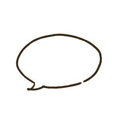 手描きのシンプルな吹き出し 横長円形