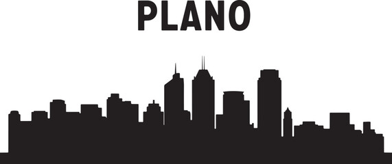 Obraz premium Modern cityscape silhouette of Plano Texas skyline