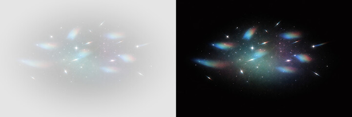 Colorful galaxy nebula with sparkling stars and cosmic light glow isolated on transparent background © Alla