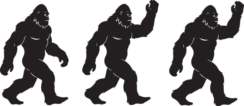 Bigfoot silhouette walking mysterious legendary creature in motion sasquatch footage