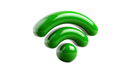 Wireless Connectivity Icon: An eye-catching green Wi-Fi symbol represents seamless connectivity and modern digital communication. 