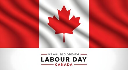 Obraz premium Happy labour day canada celebration with maple leaf flag