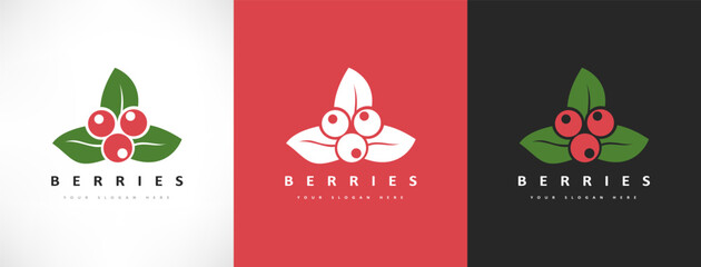 Cranberry berries logo vector design