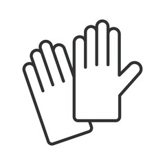 Obraz premium Protective gloves icon in line design. gloves hygiene safety protection medical clean care on white background vector. Protective gloves editable stroke icon
