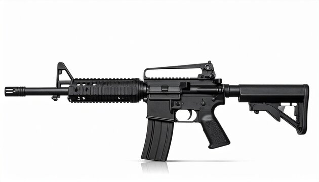 assault rifle isolated on white