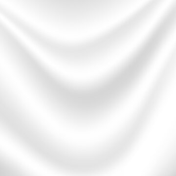 Vector white silk fabric background with soft overlay wavy folds
