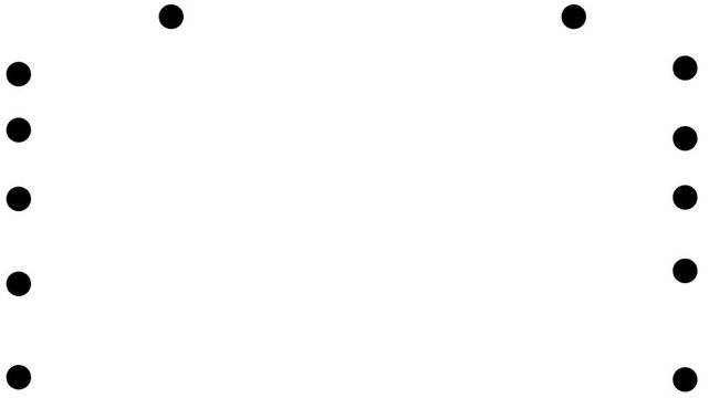 There are atoms along the edges of the canvas. They come together and then scatter in pairs.