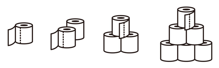 トイレットペーパーのアイコン。トイレのベクターイラスト。Toilet paper icon.