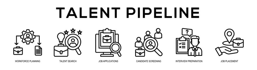 Fototapeta premium Talent Pipeline web banner illustration concept