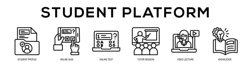 Student Platform web banner illustration concept