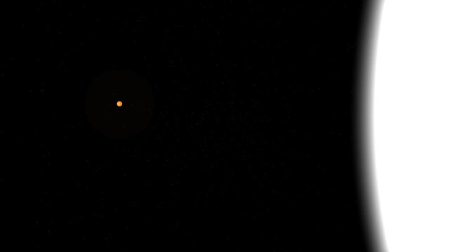 Betelgeuse and Sun Scale Comparison Diagram. 3d Animation
