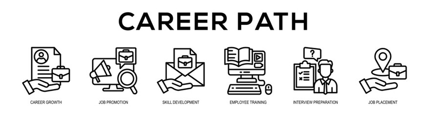 Fototapeta premium Career Path web banner illustration concept