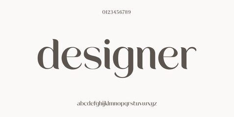 Designer typography sans serif elegant minimalist serif italic fonts decorative wedding vintage retro logos. Minimal luxury font alphabet logo. Vector illustration  © Elifaa