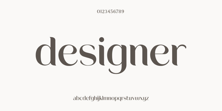 Designer typography sans serif elegant minimalist serif italic fonts decorative wedding vintage retro logos. Minimal luxury font alphabet logo. Vector illustration
